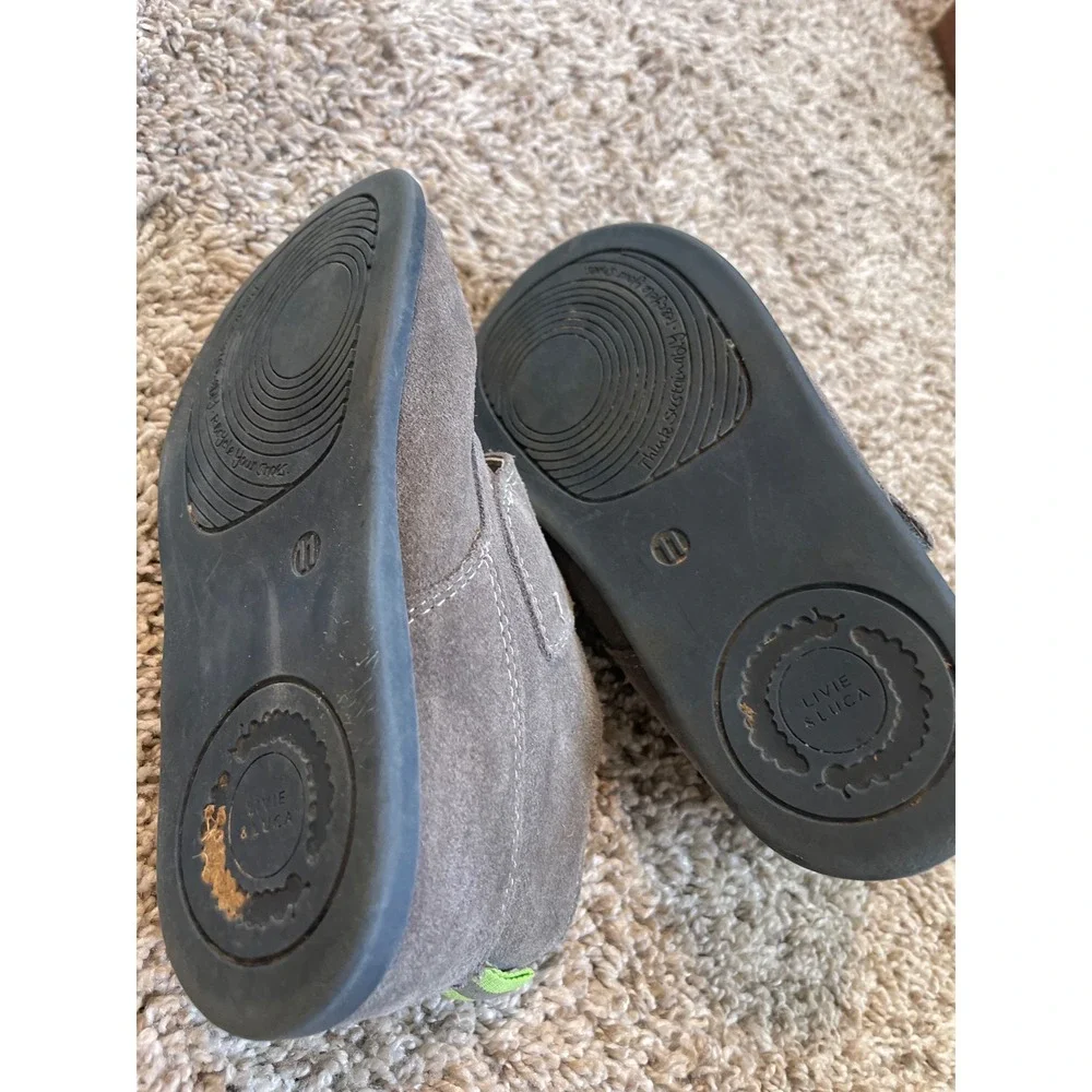 Livie & Luca Boots Kids 11 Grey Suede Chukka Hook Loop Strap Leather